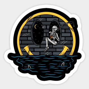 Fishing skull Sticker